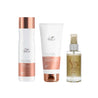 Pack Reparación Intensa Para Cabello Dañado Wella FUSION: Shampoo 250 ml + Acondicionador 200 ml + Luxe Oil 100 ml