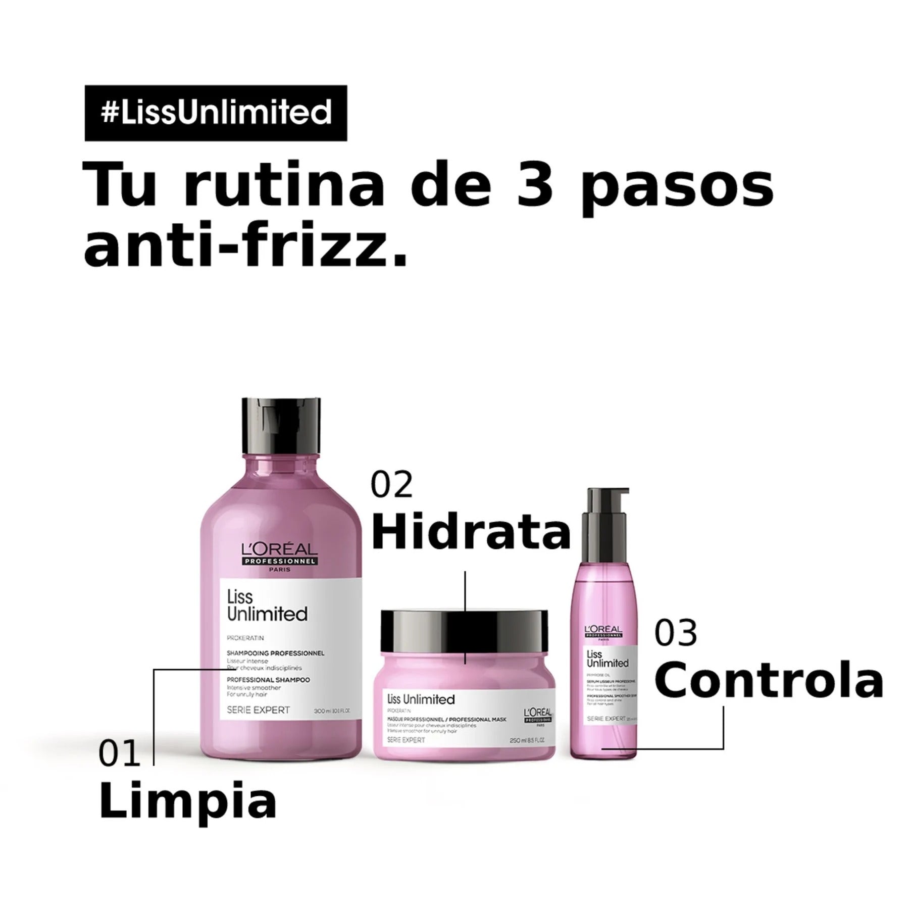 Shampoo L´Oréal Professionnel Liss Unlimited para cabello con